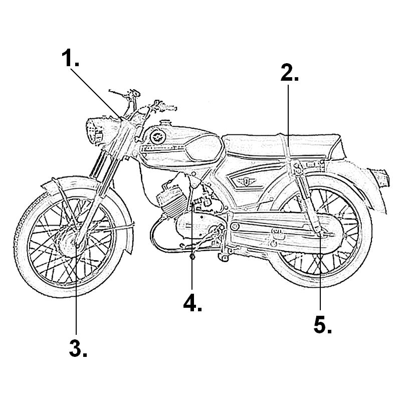 Zundapp parts on drawing