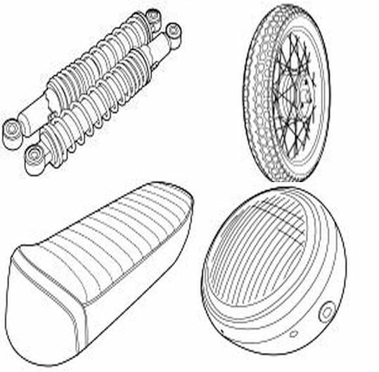 Various frame parts for Yamaha mopeds