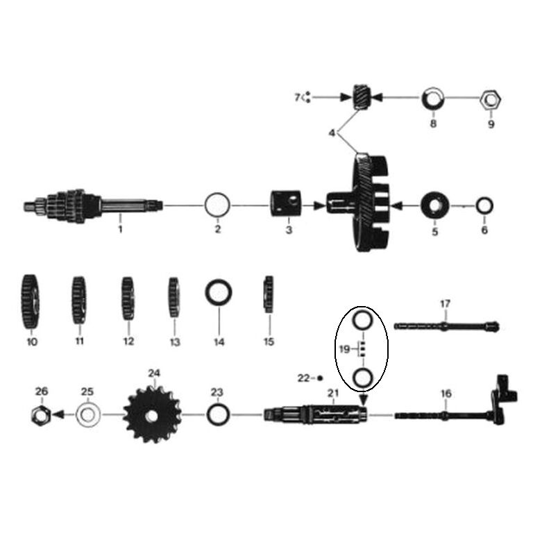 08. Zundapp 529 Gear box 5G Foot - JMPB Parts