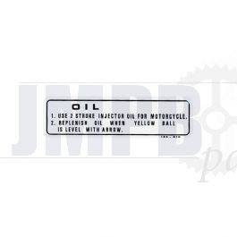 Sticker Oil filling instructions Honda MT/MB 