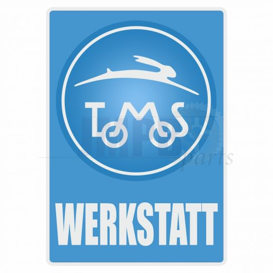 Werkstatt Sticker Tomos Blue Deutsch