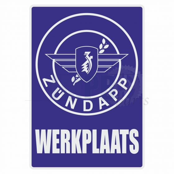 Werkplaats Sticker Zundapp Blue Dutch
