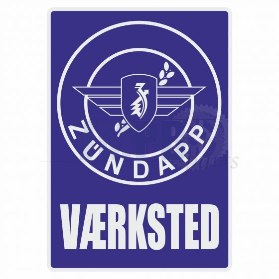 Vaerksted Sticker Zundapp Blue Danish