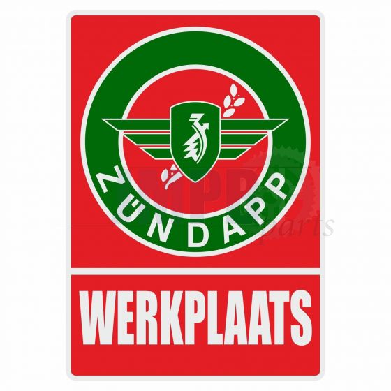 Werkplaats Sticker Zundapp Red/Green Dutch