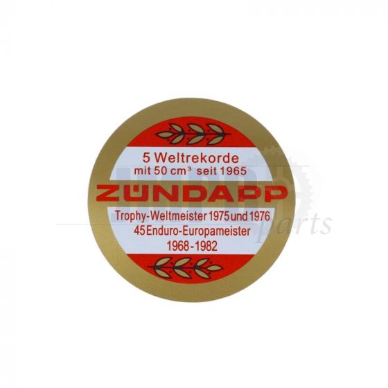 Sticker Zundapp Logo Weltrekorde Red/Gold 65MM