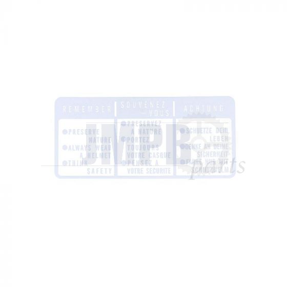 Sticker Driving instructions Honda MT/MB White/Transparent