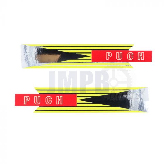Tank transfer set Puch VS Red/Yellow/Chrome
