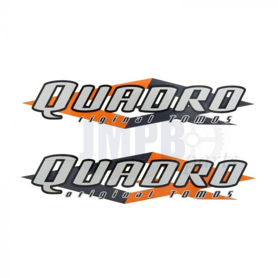Tank stickers Tomos Quadro Grey/Orange