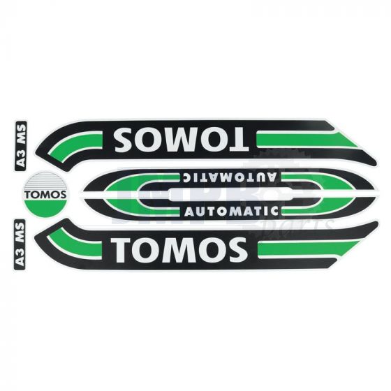 Stickerset Tomos A3 Old Model Green