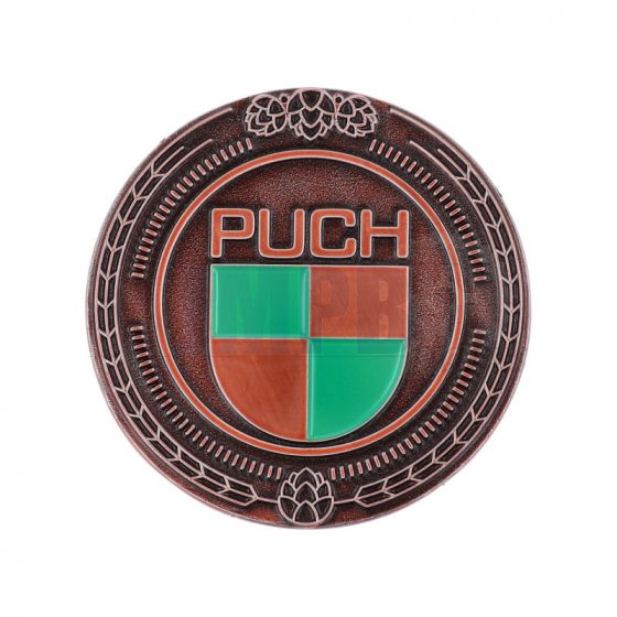 Emblem Sticker Puch Logo Metal Bronze/Green 47MM