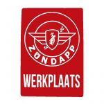 Sticker Zundapp "Werkplaats" Red A4