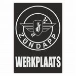 Werkplaats Sticker Zundapp Black Dutch