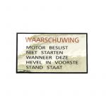 Warning Sticker Chrome FS1 P Dutch!