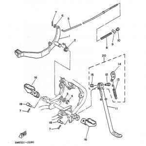 Brake pedal/Footrests Yamaha DT50MX