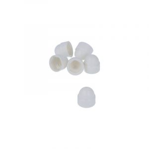 Nut cap White - Smooth - M6