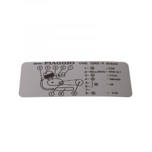 Model identification sticker Vespa Ciao P 40KM