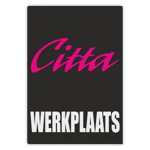 Werkplaats Sticker Citta Black Dutch