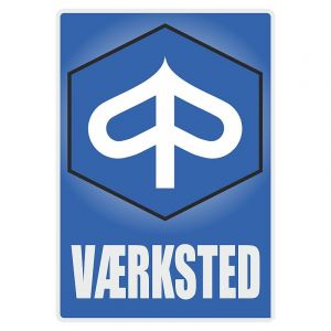 Vaerksted Sticker Piaggio Danish