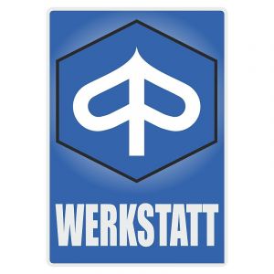 Werkstatt Sticker Piaggio Deutsch