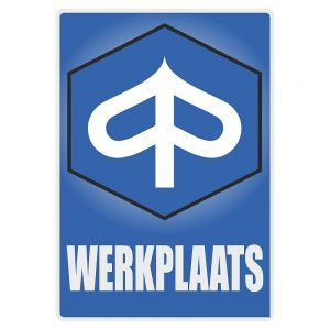 Werkplaats Sticker Piaggio Dutch