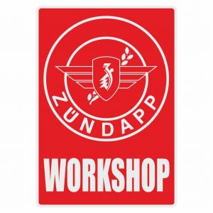 Workshop Sticker Zundapp Red English