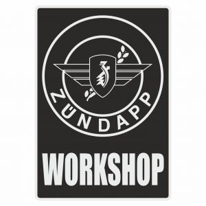 Workshop Sticker Zundapp Black English
