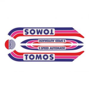 Stickerset Tomos A3 Old Model Red/Purple/Blue