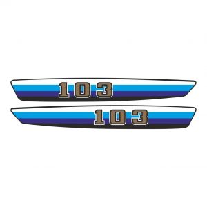 Tank stickers Peugeot 103 White/Blue/Black