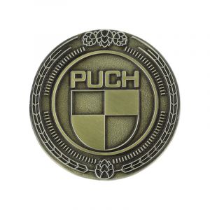 Emblem Sticker Puch Logo Metal Gold 47MM
