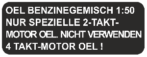 Sticker tank fuel mix big black German