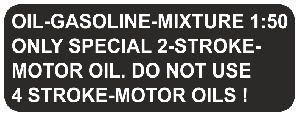 Sticker tank fuel mix big black English