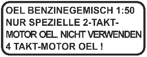 Sticker tank fuel mix large transparent German