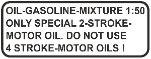 Sticker tank fuel mix large transparent English