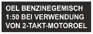 Sticker tank fuel mix small black German