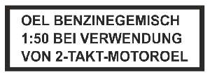 Sticker tank fuel mix small transparent German