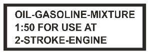 Sticker tank fuel mix small transparent english