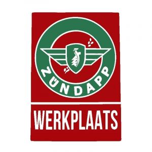 Sticker Zundapp "Werkplaats" Red/Green A4