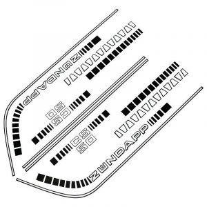 Stickerset Complete Zundapp CS50 448-010 Black/White