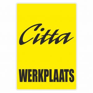 Werkplaats Sticker Citta Yellow Dutch