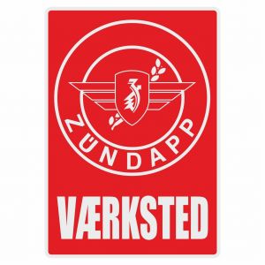 Vaerksted Sticker Zundapp Red Danish