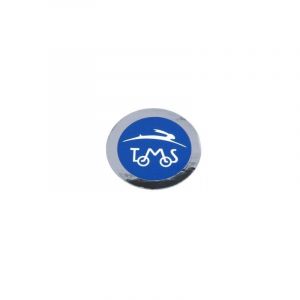 Sticker Tomos Logo Blue/Chrome 40MM