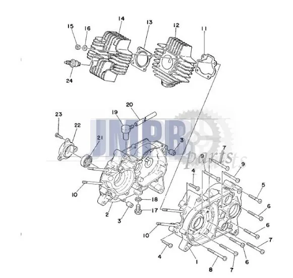 Yamaha FS1 DX Cylinder / Crankcases