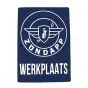 Sticker Zundapp "Werkplaats" Blue A4