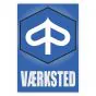 Vaerksted Sticker Piaggio Danish