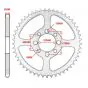 Rear Sprocket Suzuki TSX / Kawasaki AR 52 Teeth