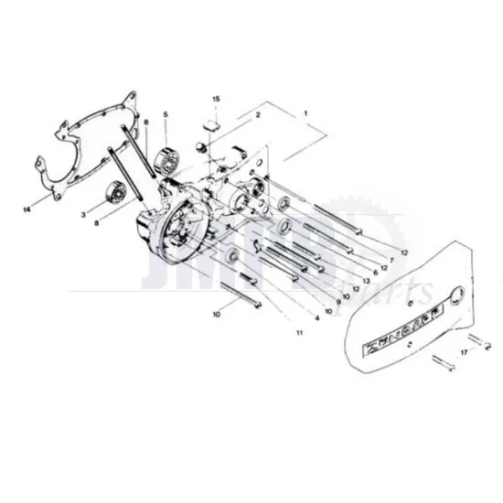 02. Zundapp 529 4/5G Crankcase Left