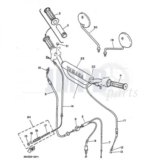 Handlebar/Cables Yamaha DT50MX