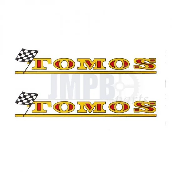 Stickerset Tank Tomos Finish Flag Yellow/Red