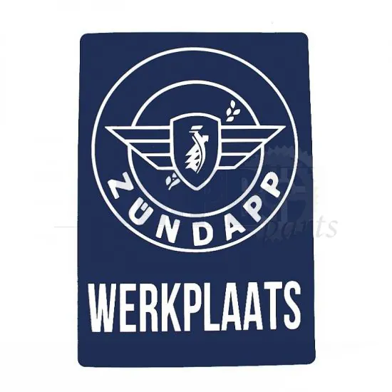Sticker Zundapp "Werkplaats" Blue A4