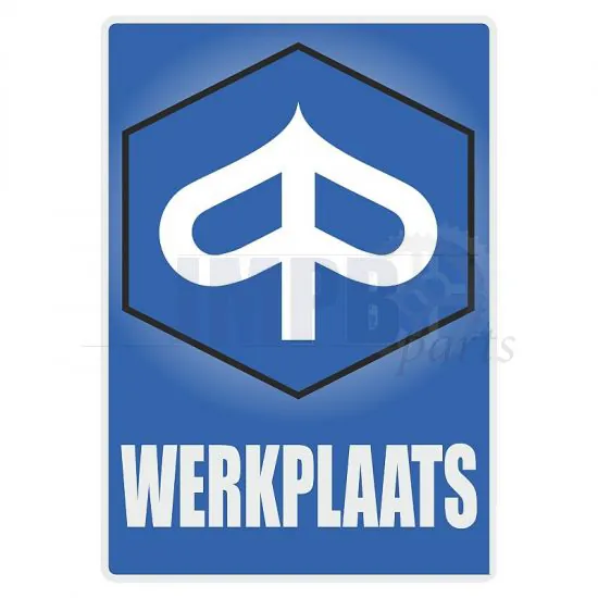 Werkplaats Sticker Piaggio Dutch